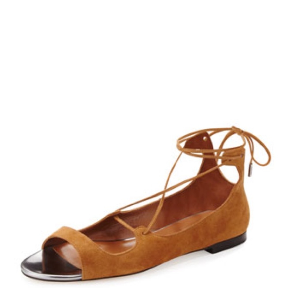 Jimmy Choo Vernie Flat Suede Lace-Up Sandal